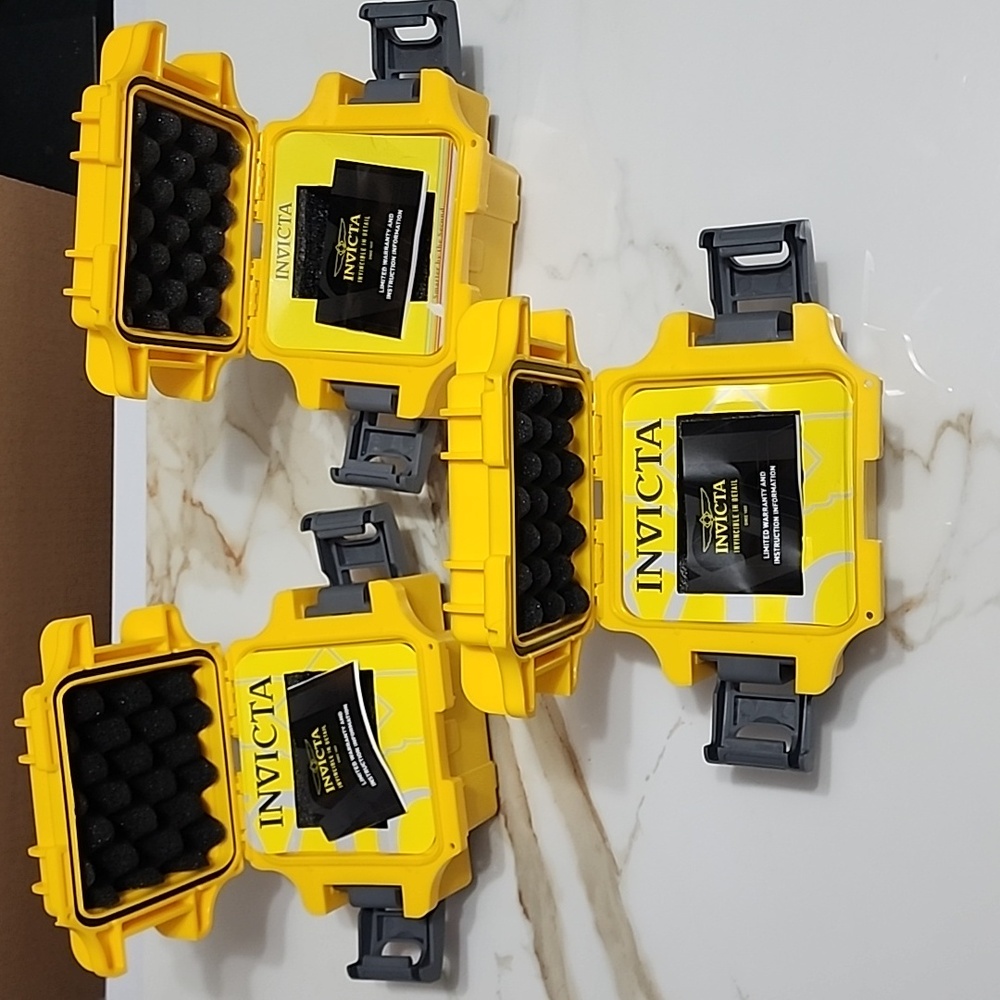 INVICTA Watch Case, Single Slot, Impact Resistance, Yellow & Gray